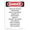 Signmission Safety Sign, OSHA Danger, 5" Height, Pressure Washer Procedures Inspect, Portrait OS-DS-D-35-V-2443 - alternate 1
